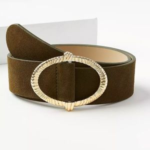 LOFT OLIVE GREEN Twisted buckle belt nwt